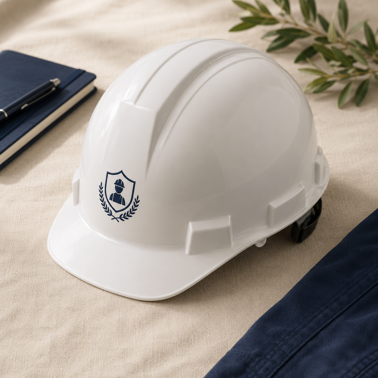 Custom cap style hard hat with logo