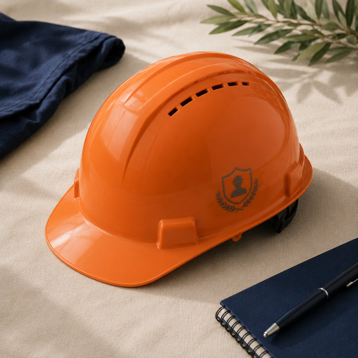 Custom vented hard hat with logo