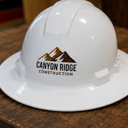 Custom full brim hard hats