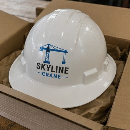 Full-wrap printed hard hats